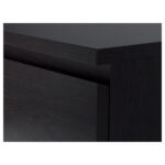 IKEA MALM Chest of 3 drawers, 80×78 cm Black-Brown