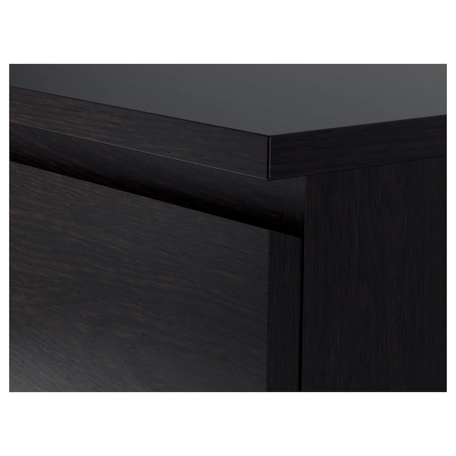 IKEA MALM Chest of 3 drawers, 80×78 cm Black-Brown