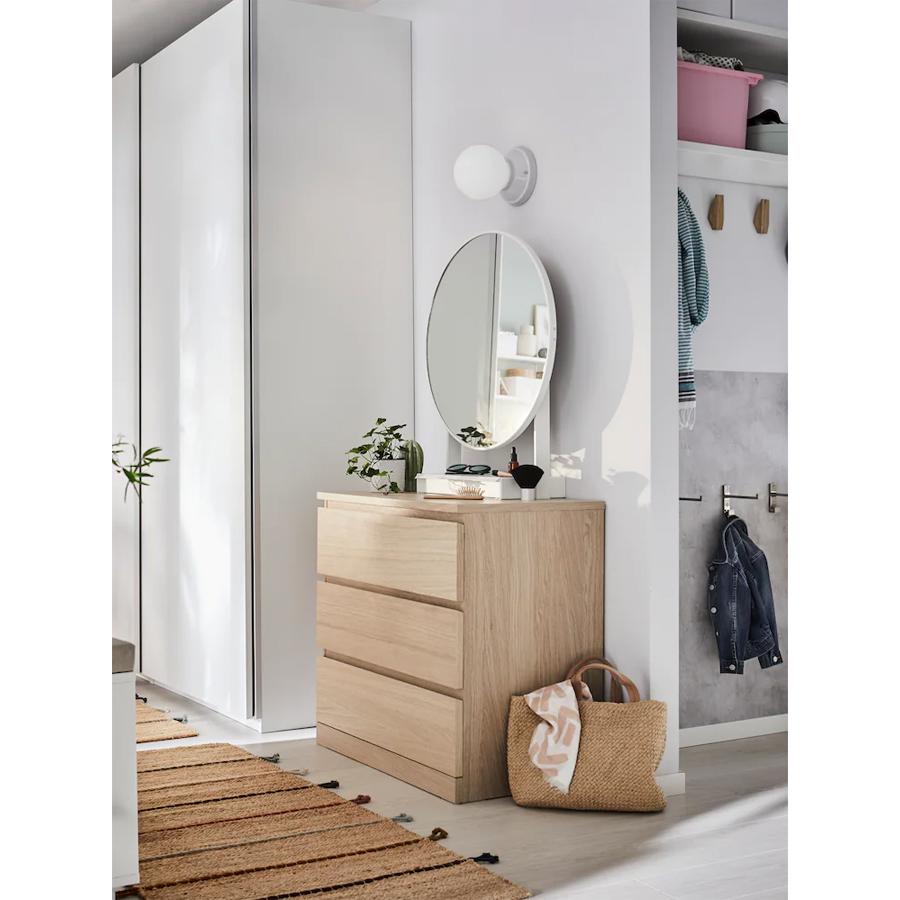 IKEA MALM Chest of 3 drawers, 80×78 cm White stained oak veneer