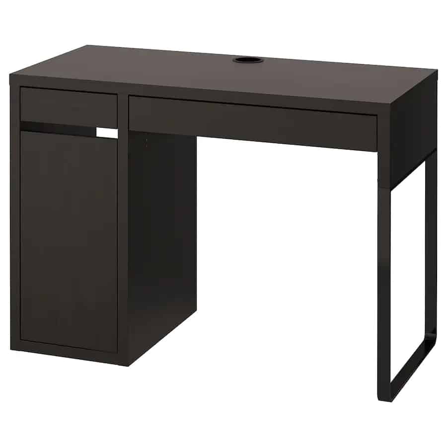 IKEA MICKE Desk, 105×50 cm White stained Black-Brown