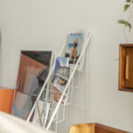 GAGU CREAM Slim line book rack/Magazine rack, White