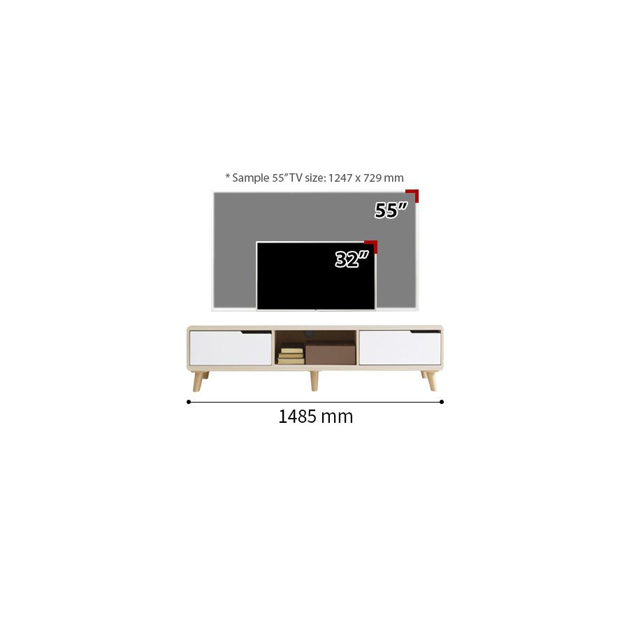 GAGU HANOVA TV & Entertainment unit 1500 Maple/White