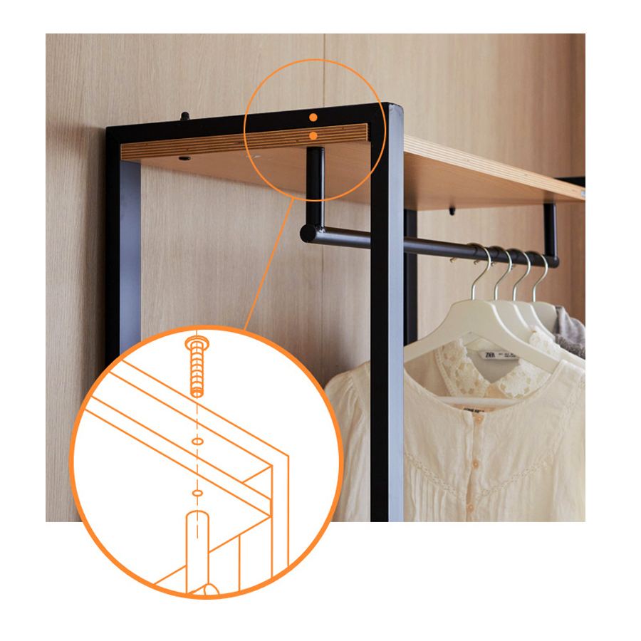 GAGU ROOMING 2-tier hanger clothes rack 800 Oak/Black