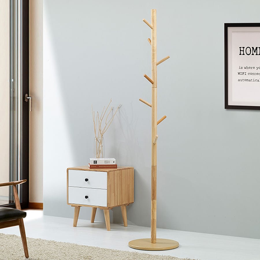 GAGU TREE Wooden hat and coat stand Oak