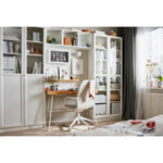 IKEA BILLY / OXBERG Bookcase with panel/glass doors, White, 80x30x202 cm