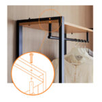 GAGU ROOMING Open wardrobe 2-tier hanger clothes rack 800. Oak/Black