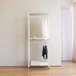 GAGU ROOMING Open wardrobe 2-tier hanger clothes rack 800, White/White