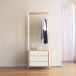 GAGU ROOMING Open wardrobe clothes rack with drawers 800, White/White
