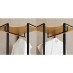 GAGU ROOMING Open wardrobe corner hanger clothes rack 600, Oak/Black